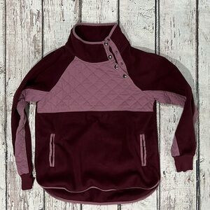 Abercrombie & Fitch Plum Women's Pullover Plum Fleece 1/4 Snap